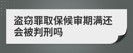 盗窃罪取保候审后还会判刑吗