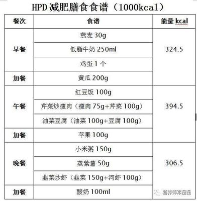 减肥的食谱和安排表