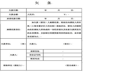 欠据怎么写