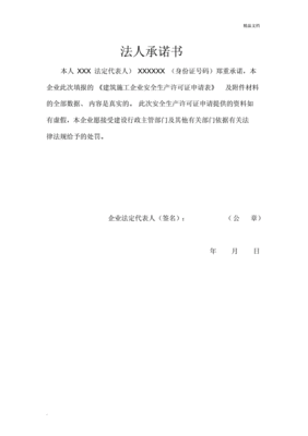 法人承诺书