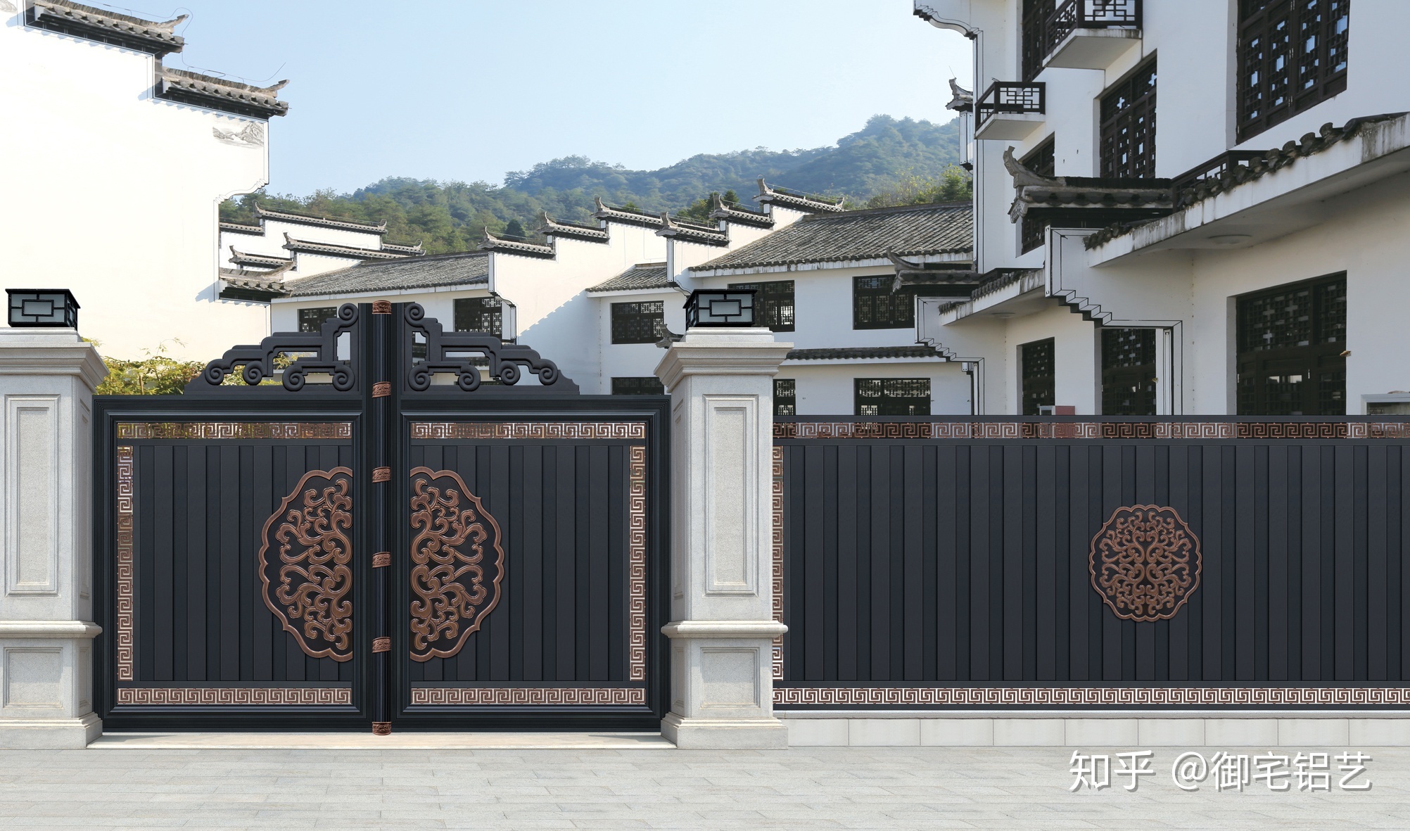 围墙大门两门柱设计