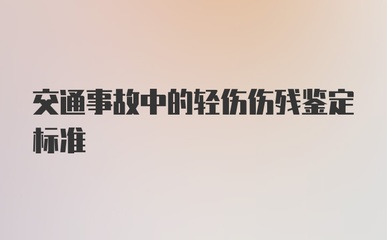 交通事故轻伤鉴定标准