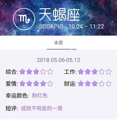 天蝎座本周运势