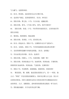 团队的名字大全