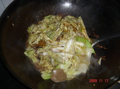 白菜炝锅面条的做法