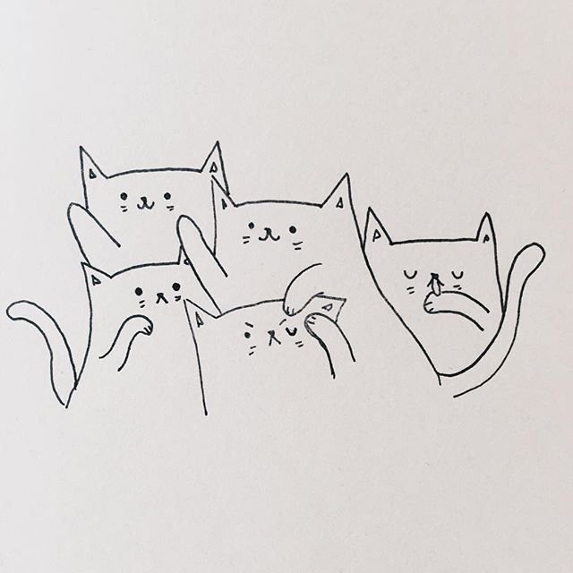 小猫一家简笔画图片大全