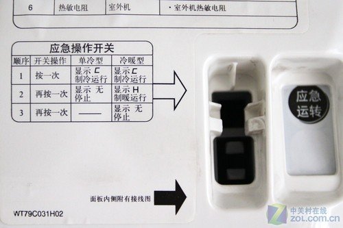 美的空调应急开关在哪里