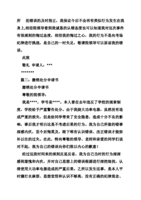 撤销处分申请书范文
