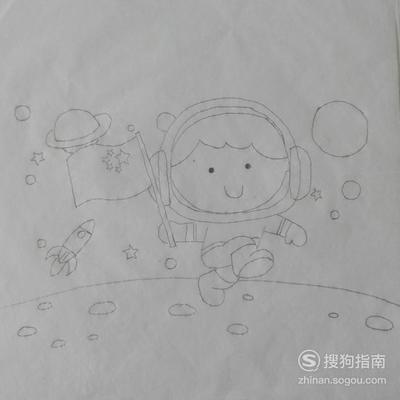 如何画飞到太空的小男孩的简笔画,看完你