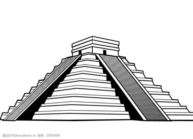 玛雅金字塔矢量图片素材