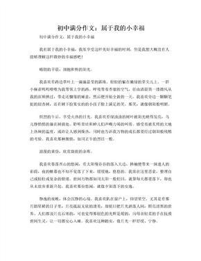 属于我的小幸福作文600字