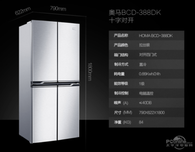 4开门冰箱尺寸