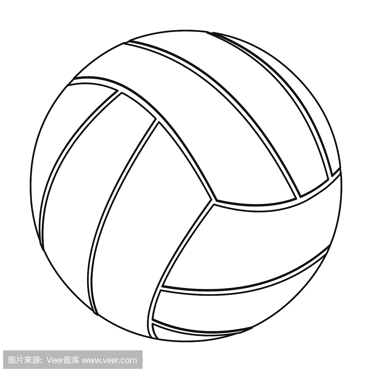 排球图标轮廓.单运动图标从大健身,健康,锻炼大纲