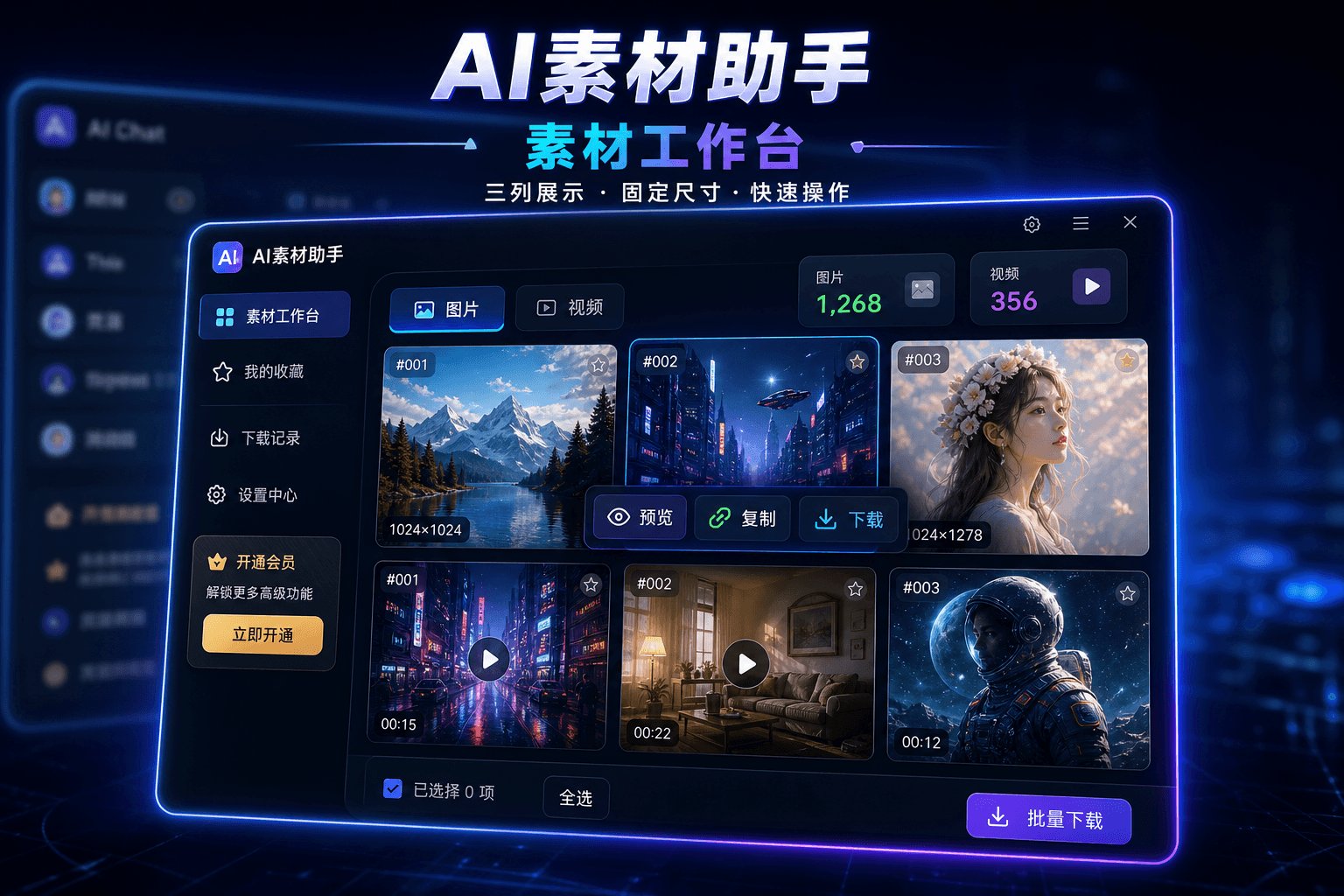 AI素材助手 豆包/千问/即梦 图片视频去水印 一键无水印保存
