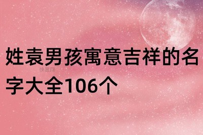 给姓袁的取名男孩