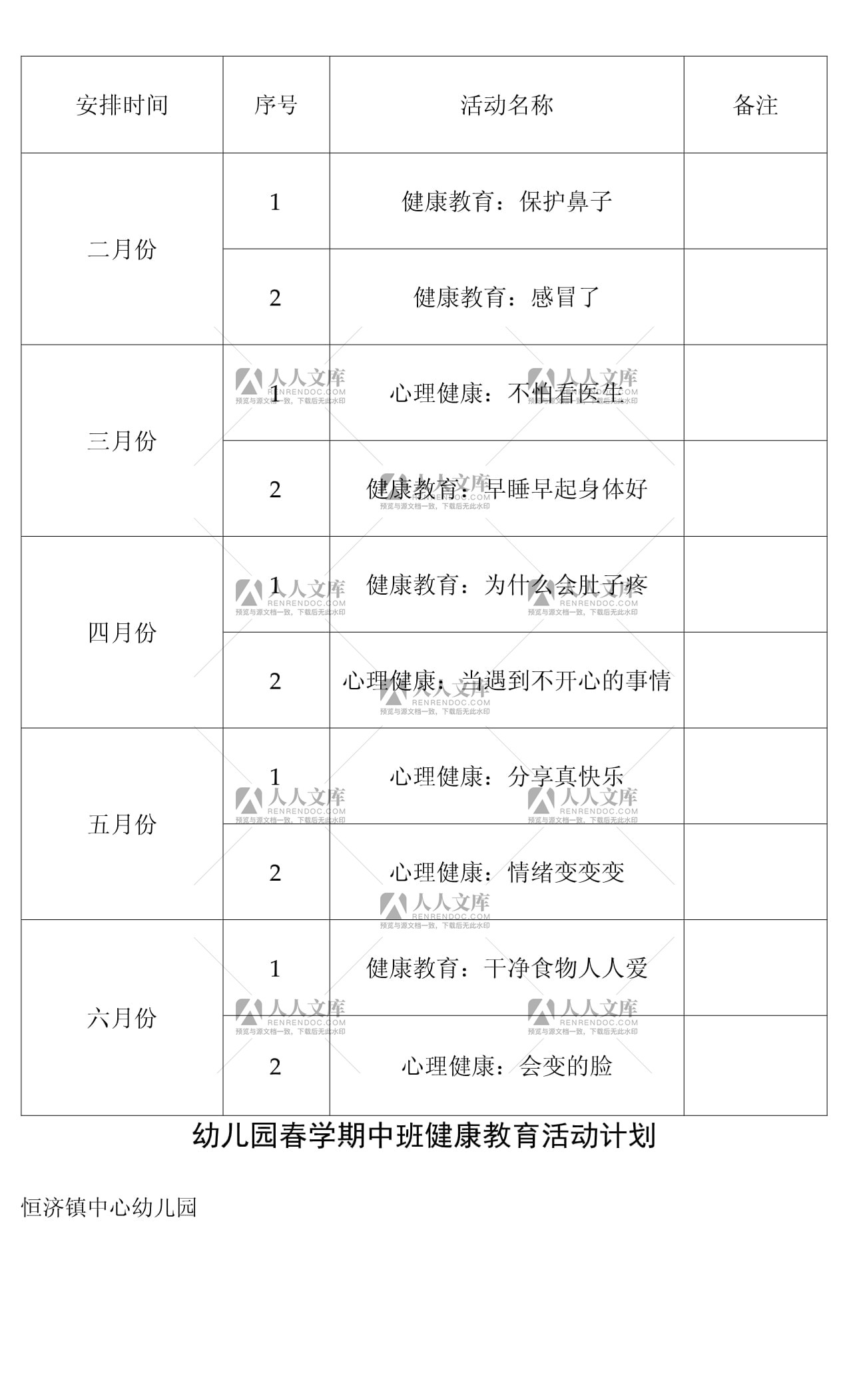 健康教育计划怎么写