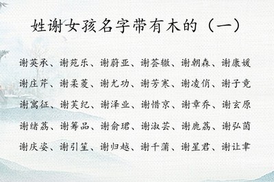 姓谢男孩名字大全