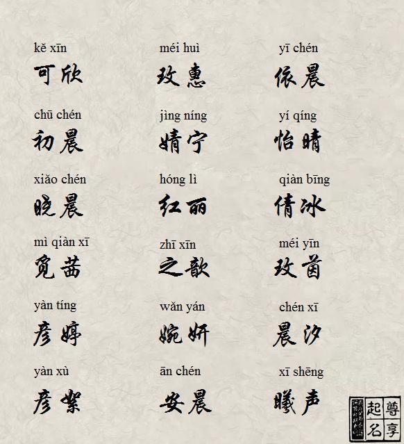 以怡字结尾的女孩名字