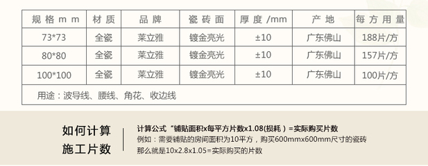 瓷砖规格尺寸