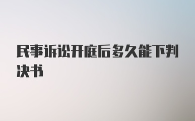 民事开庭后多久下判决书