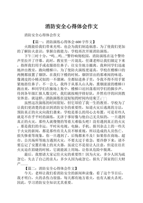 消防安全心得体会作文600字作文怎么写