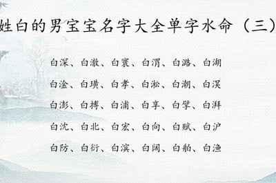 男孩姓白有意义的名字