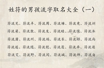 姓符的女孩名字寓意好