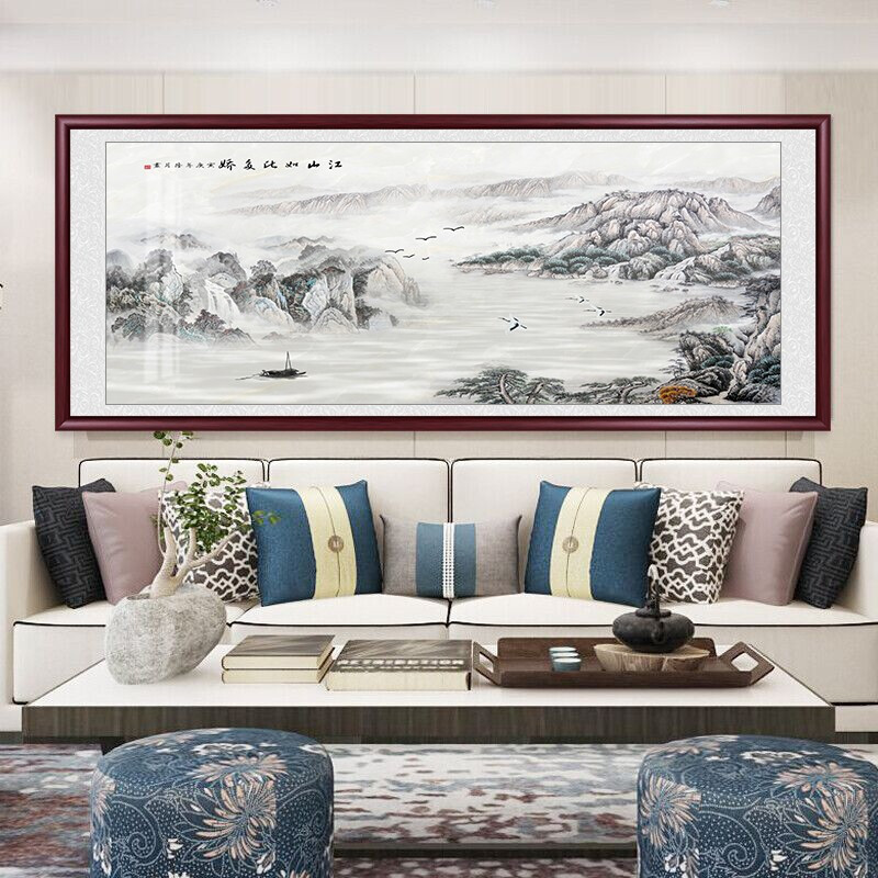 沙发背景墙画