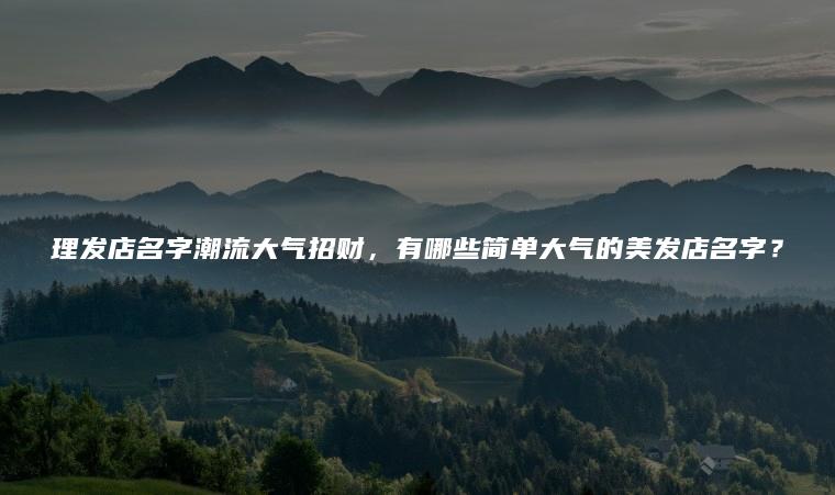 起理发店名字简单大气