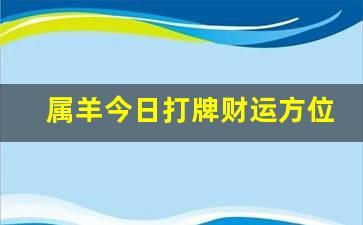 属羊今日财运方位