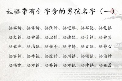 姓骆的男孩名字