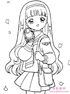 长发女孩简笔画