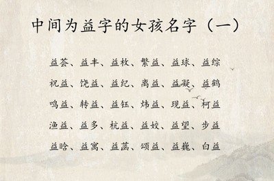 带益字的女孩名字