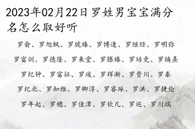 姓罗取名字大全集