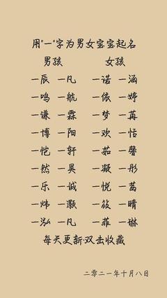 一字男孩名字