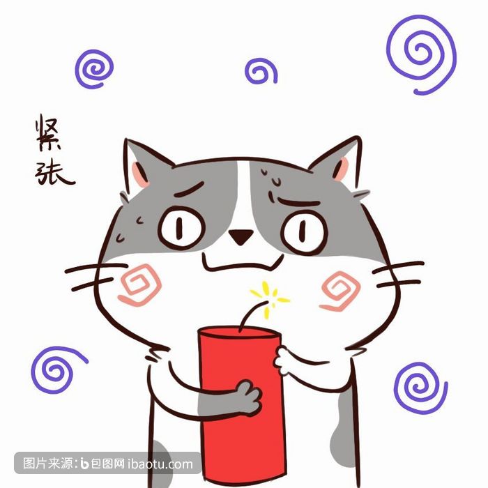 小花猫紧张害怕动态表情包