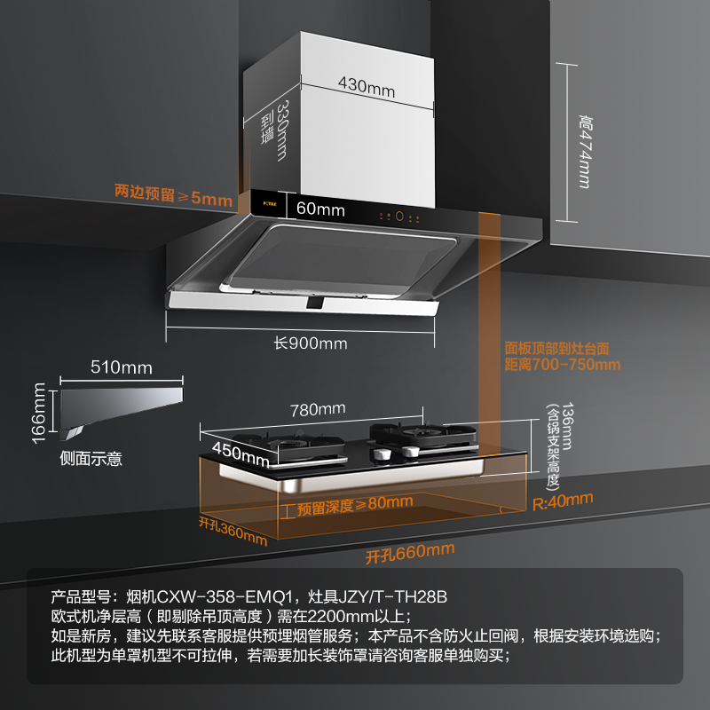 欧式厨房灶台尺寸