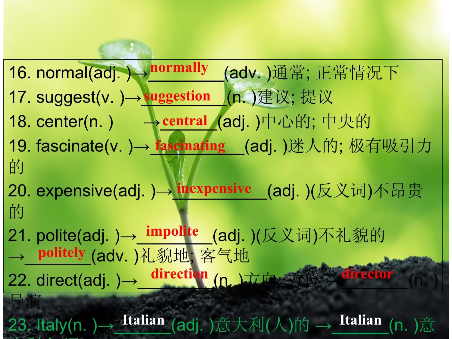 normal英文的反义词