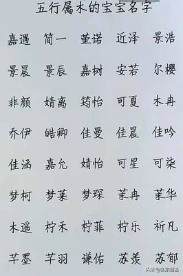 五行为水木的字名字