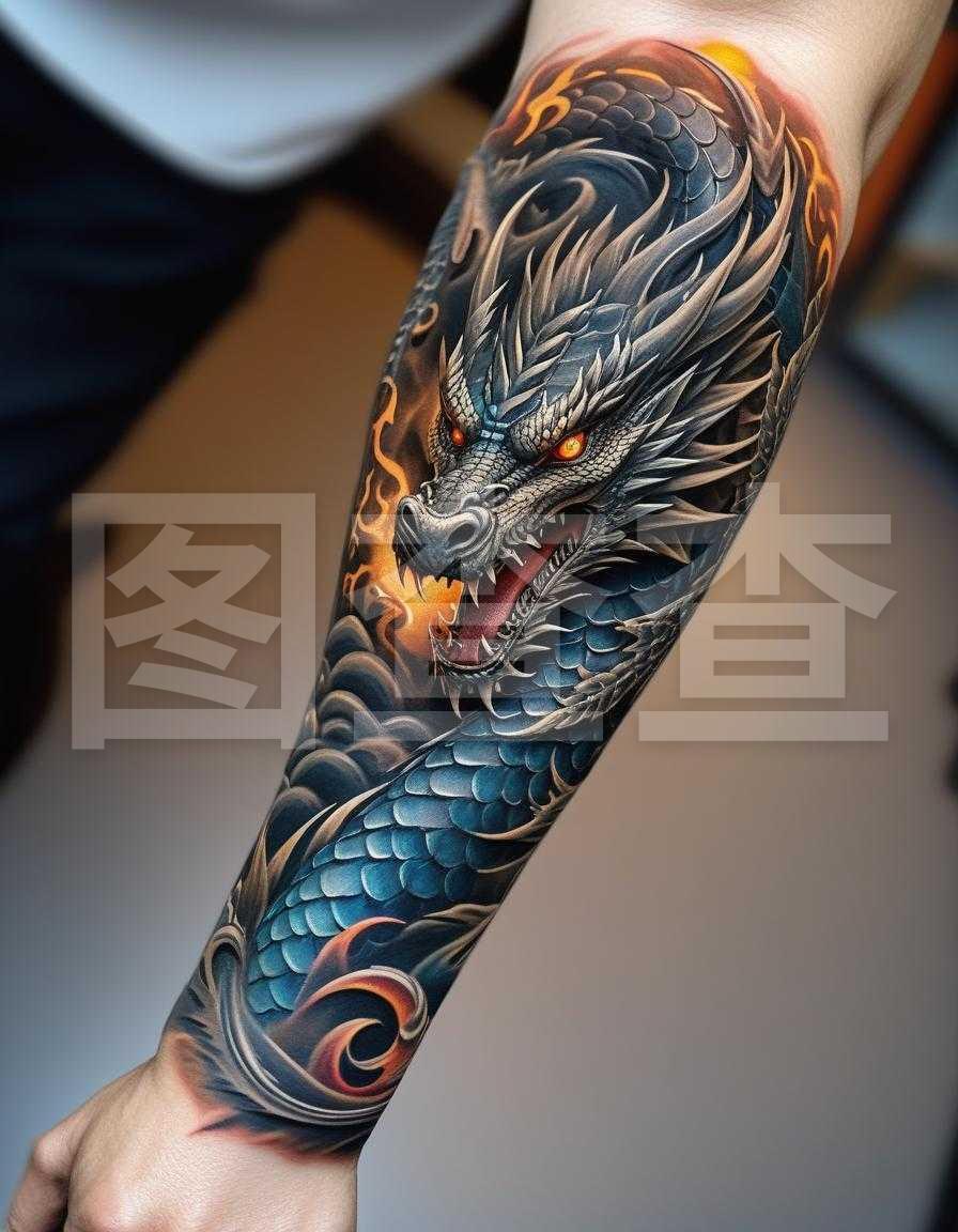 樱花臂纹身手稿