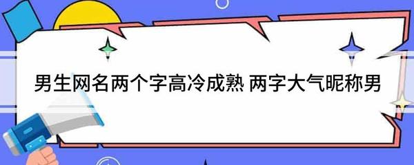 两字成熟网名