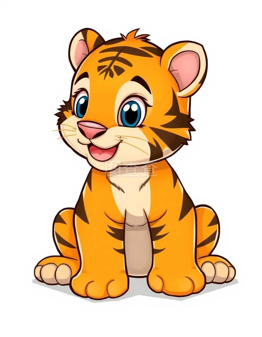 可爱的卡通小老虎图片动物简笔画免抠素材