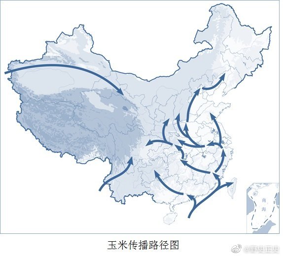 玉米传入中国的三条示意图是什么