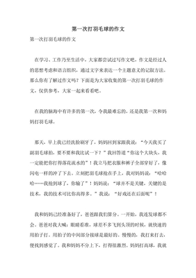打羽毛球作文1字