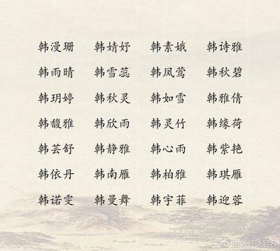 韩取名女孩名字