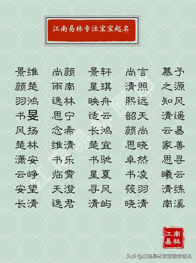 尚起名字配什么字好