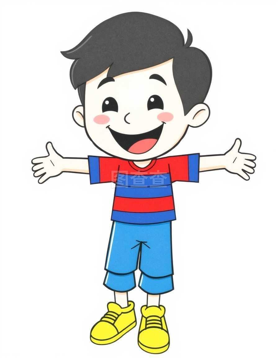 卡通人物男孩儿童幼儿小学生插画手绘素材图片