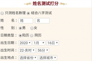起名测分 打分