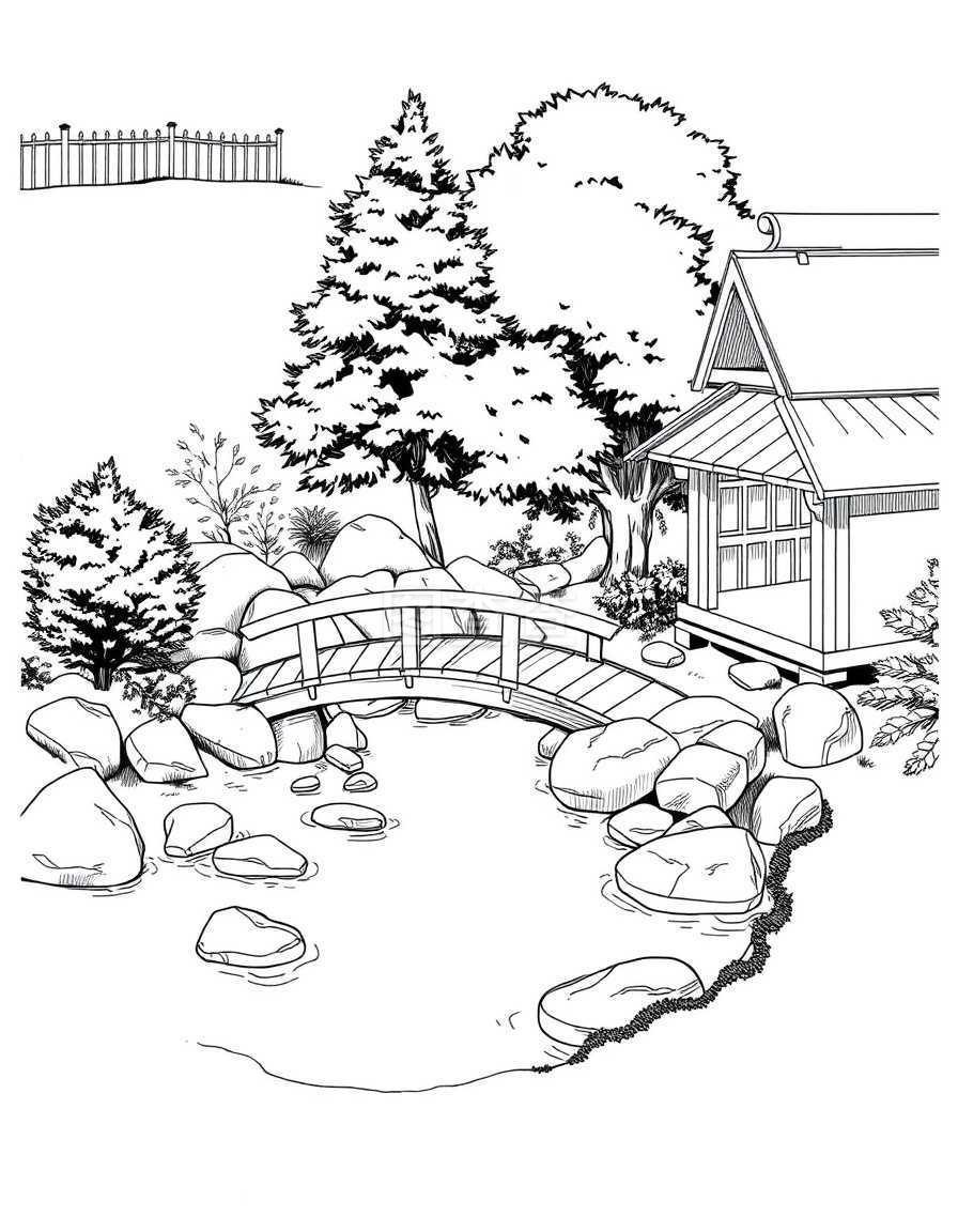 苏州园林简笔画