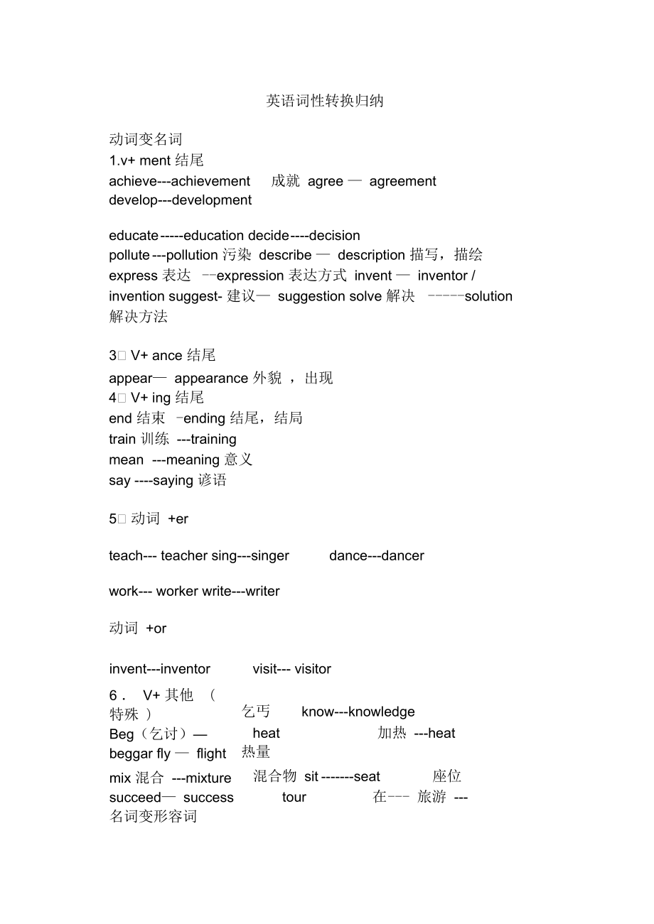 end的词性变化